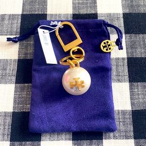 Tory Burch Pearl Logo Keyfob